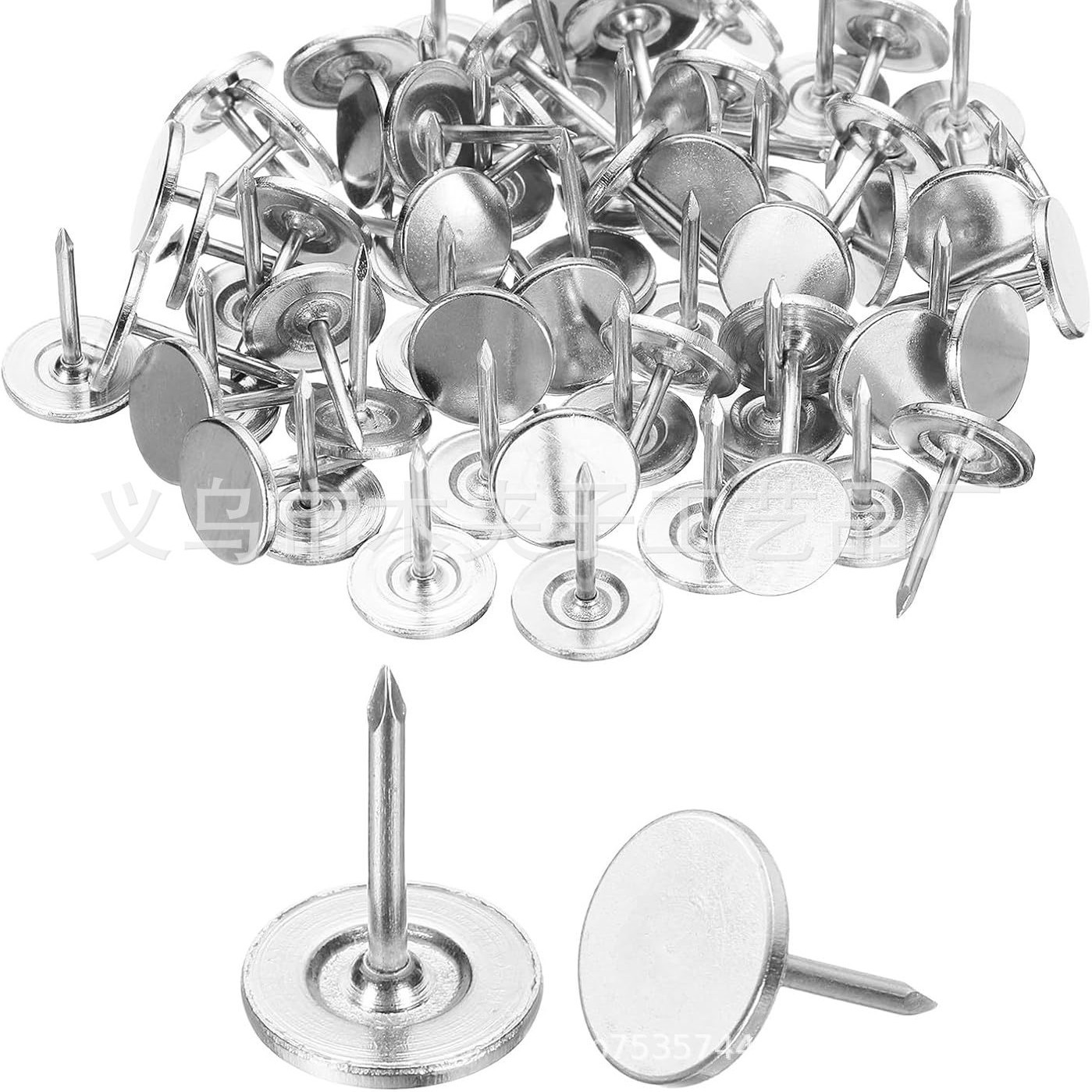 Оптовая продажа никелированных серебряных кнопок с плоской головкой для клея, кнопки для доски объявлений в детском саду