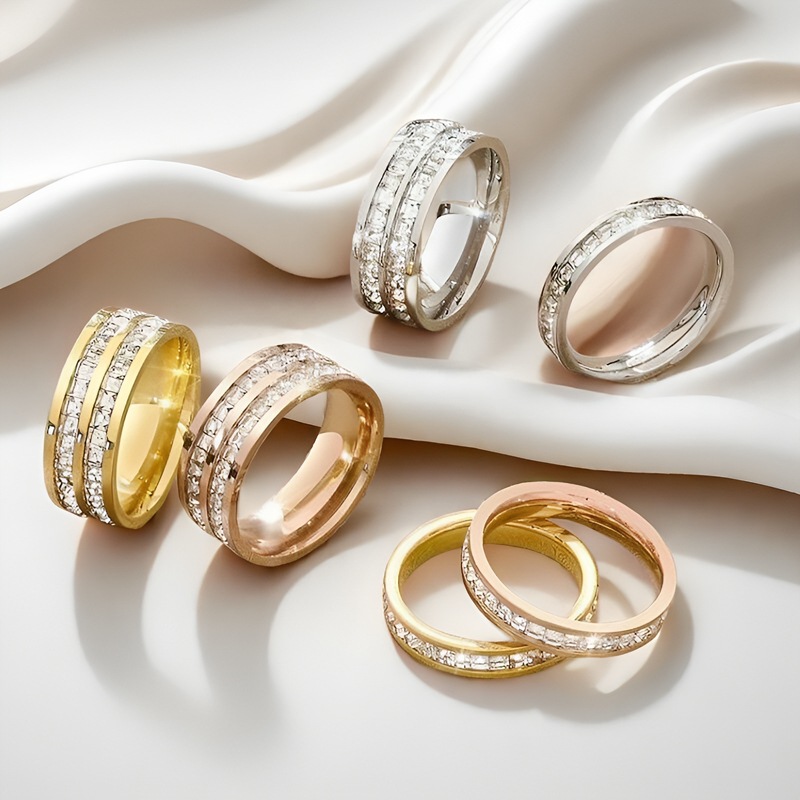 Кольцо с цирконием для женщин, 18K позолота, модное, кольцо для пар, трендовые украшения