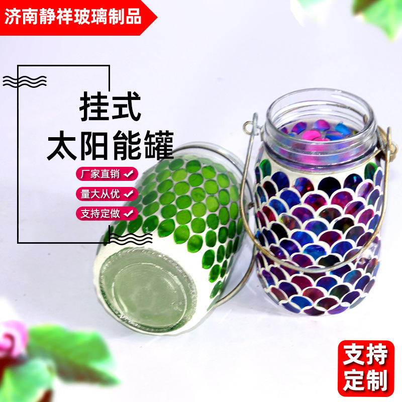Manufacturer's Supply of Colorful Mosaic Sunshine Jars, Outdoor Hangings, Home Furnishings, Glass Mosaic Candlesticks