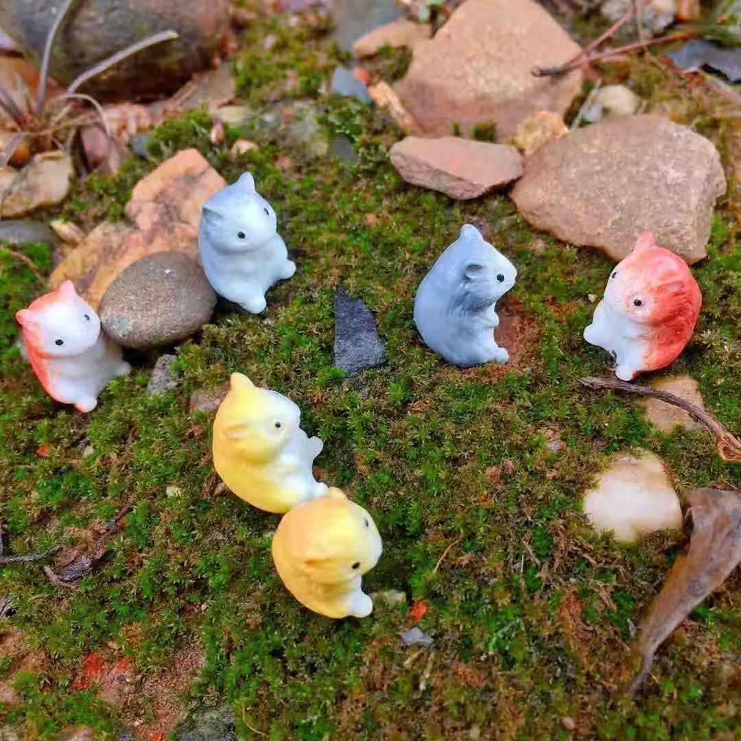 Mini Hamster Micro-Landscape Ornaments Cartoon Small Animal Model DIY Landscaping Decoration Accessories Creative Desktop Ornaments