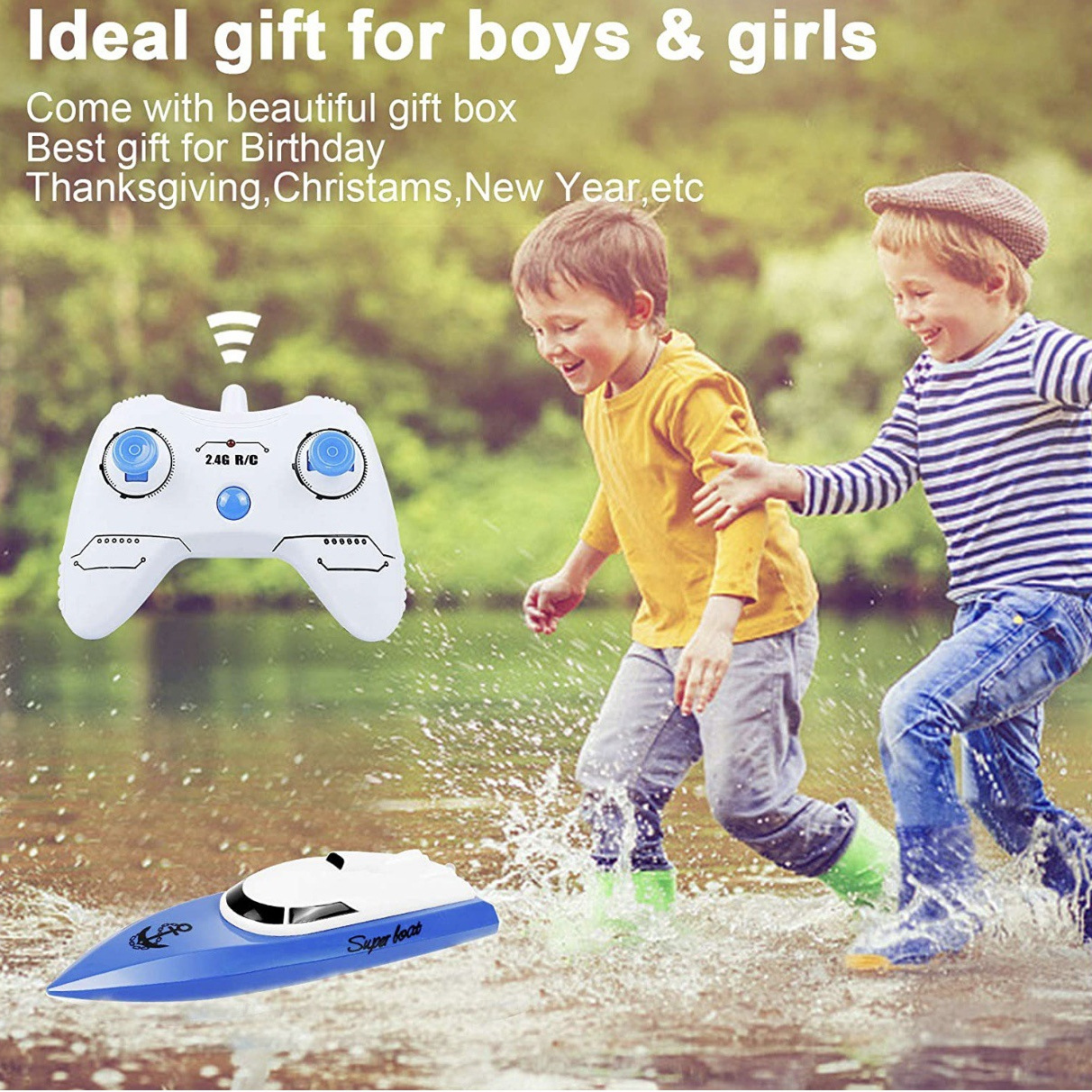 Cross-Border New Product Wireless Remote Control Speedboat Children's Electric Competitive Toys Hot Selling Nautical Model Remote Control Boat
