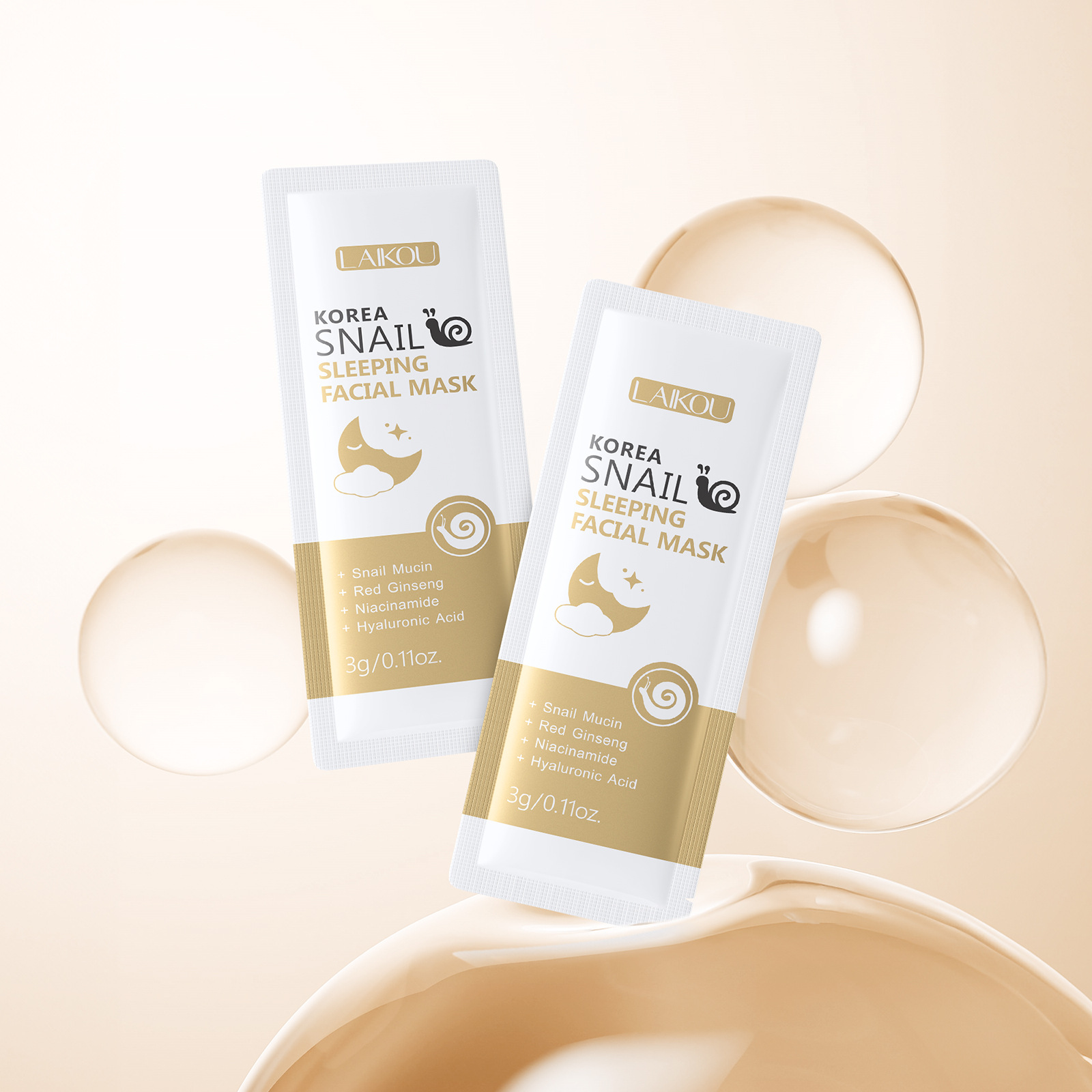 Новая полностью английская маска для сна Laikou корейская улиточная маска 3г маска для сна