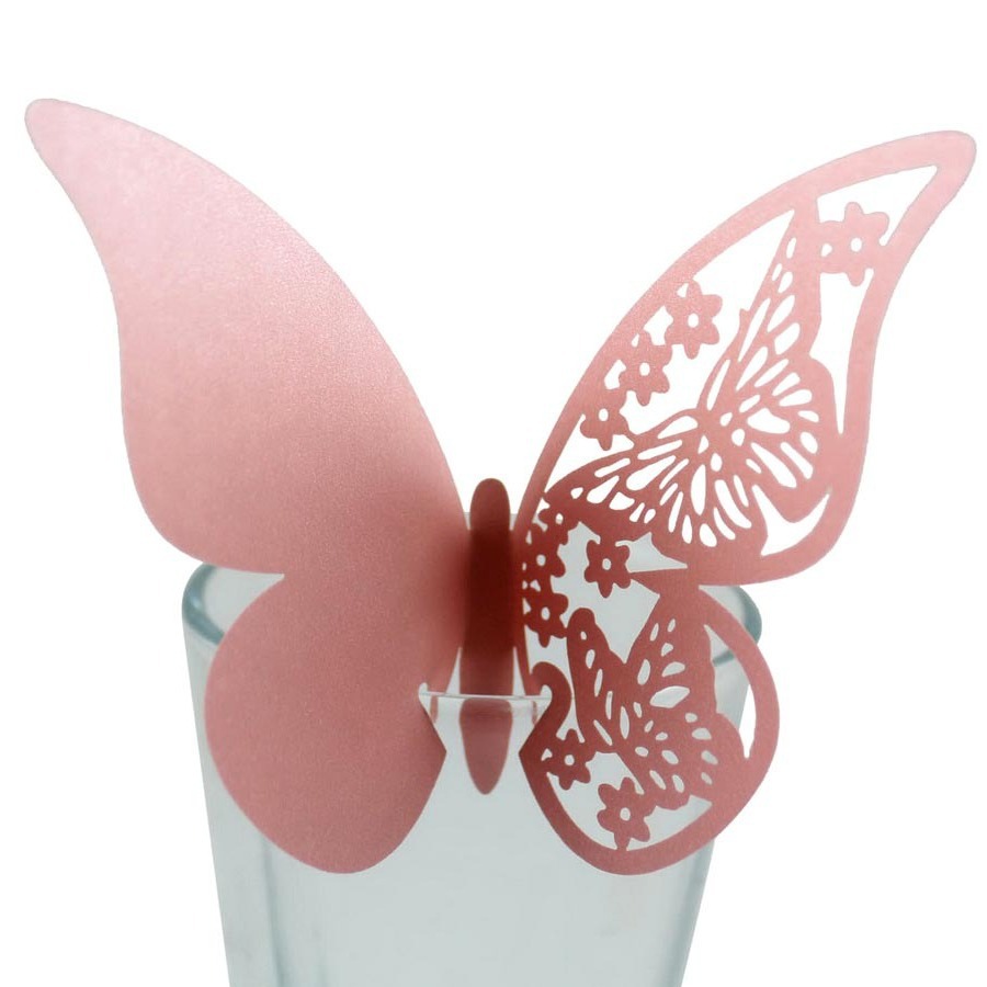Amazon Wedding Butterfly Seat Card Laser Hollow Paper Cup Card Butterfly Wall Stickers Decorative Card Shenzhen Wholesale