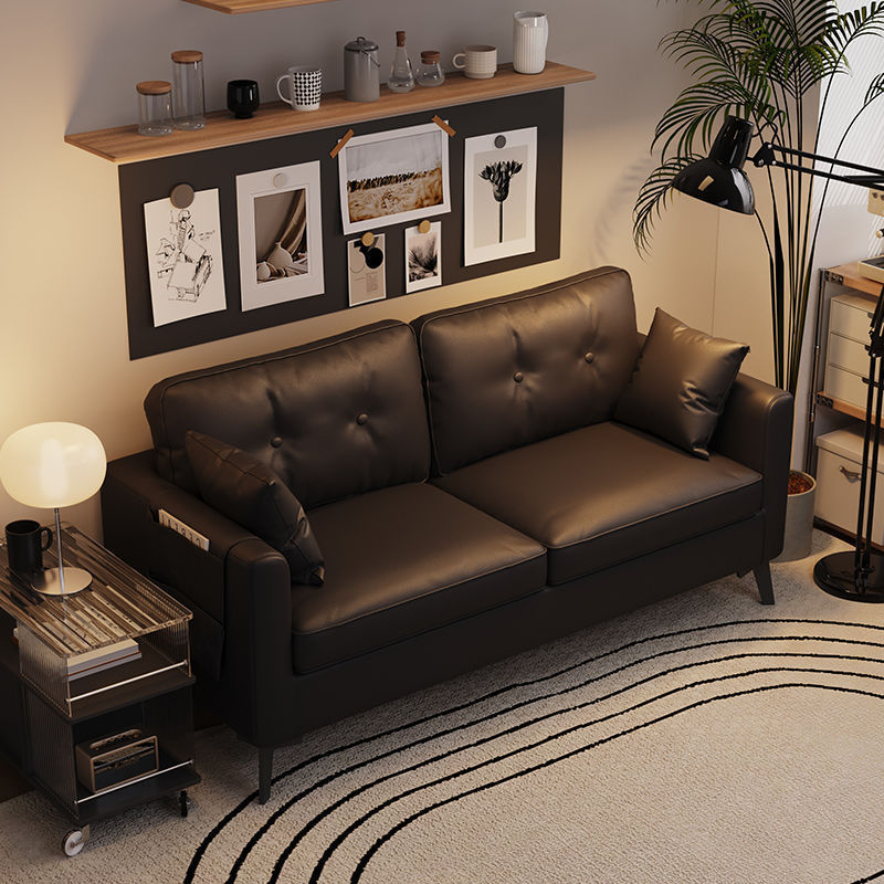 Кожаный диван для маленькой квартиры, простой офисный диван, итальянский стиль
