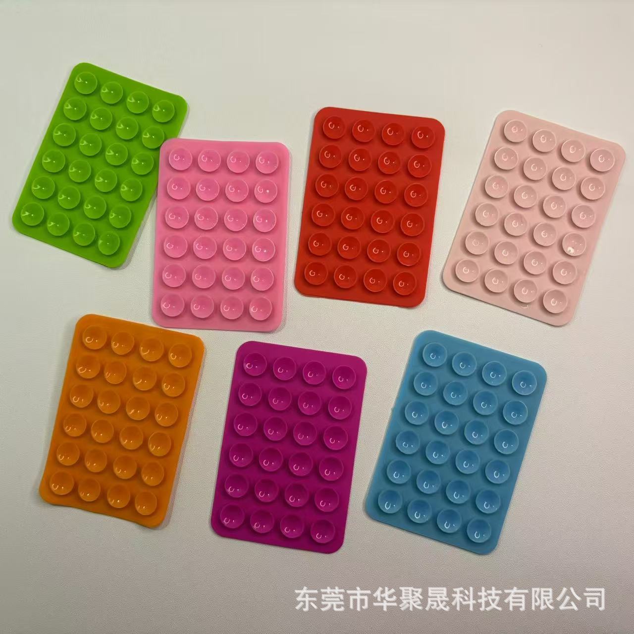 In-Stock Multifunctional 24-Piece Square Silicone 8*5.5cm Thin Single-Sided Adhesive Anti-Slip Phone Holder Suction Cup