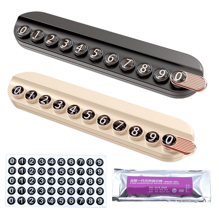 Creative car temporary parking plate with aromatherapy printable logo printing mobile car parking phone number plate