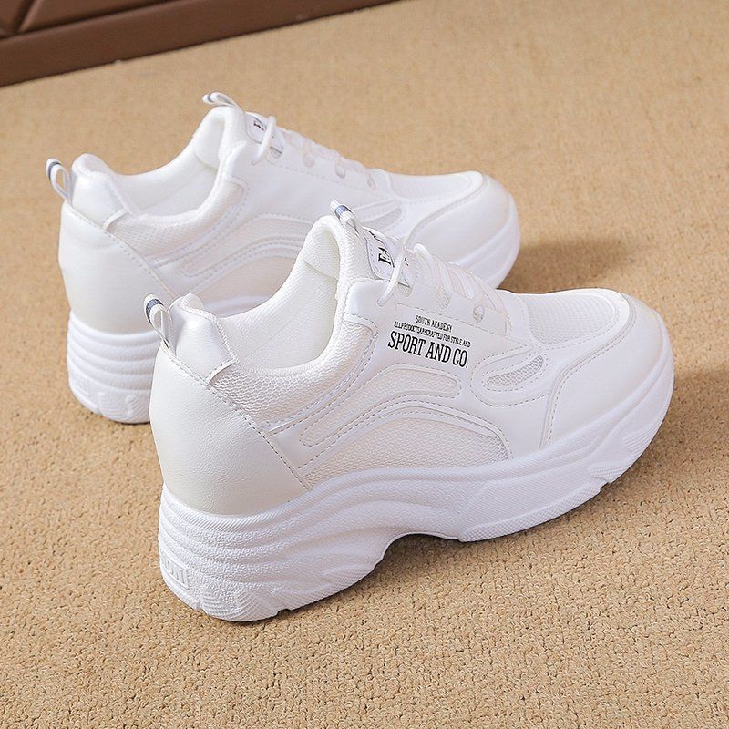 Wholesale Inner Height Increasing Sneakers for Women 2025 New Dad Shoes Lightweight Thick Sole Small Shoes