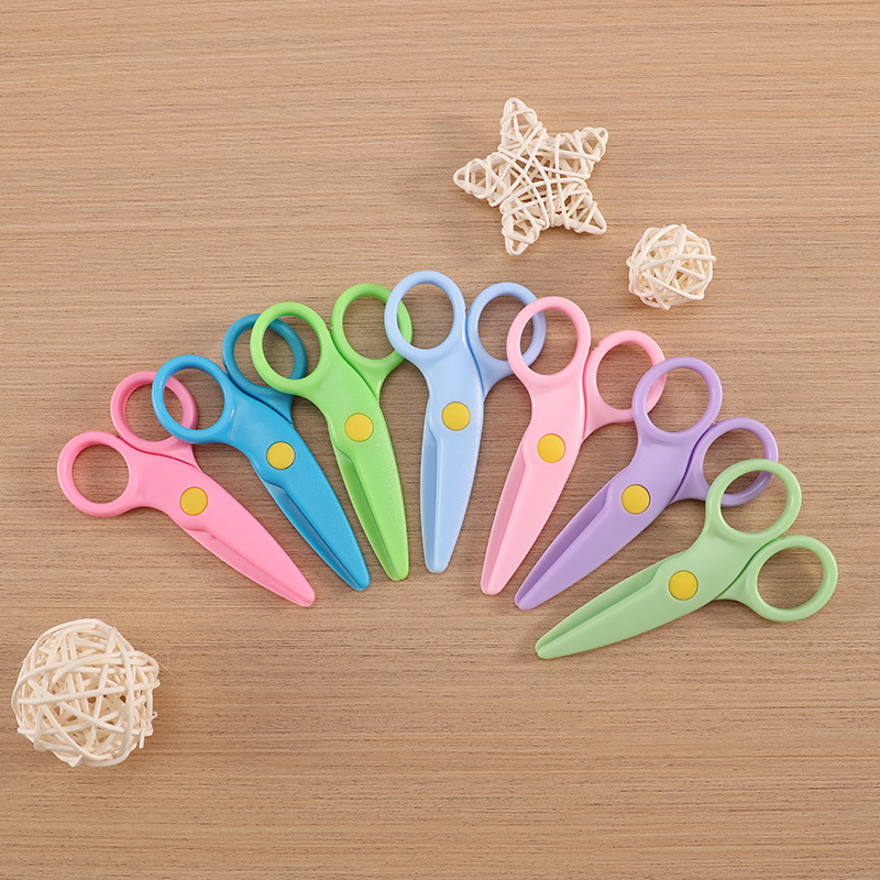 Детские безопасные маленькие ножницы ручной работы креативные ножницы для учеников начальной школы, не травмирующие руку, круглые ножницы для детского сада