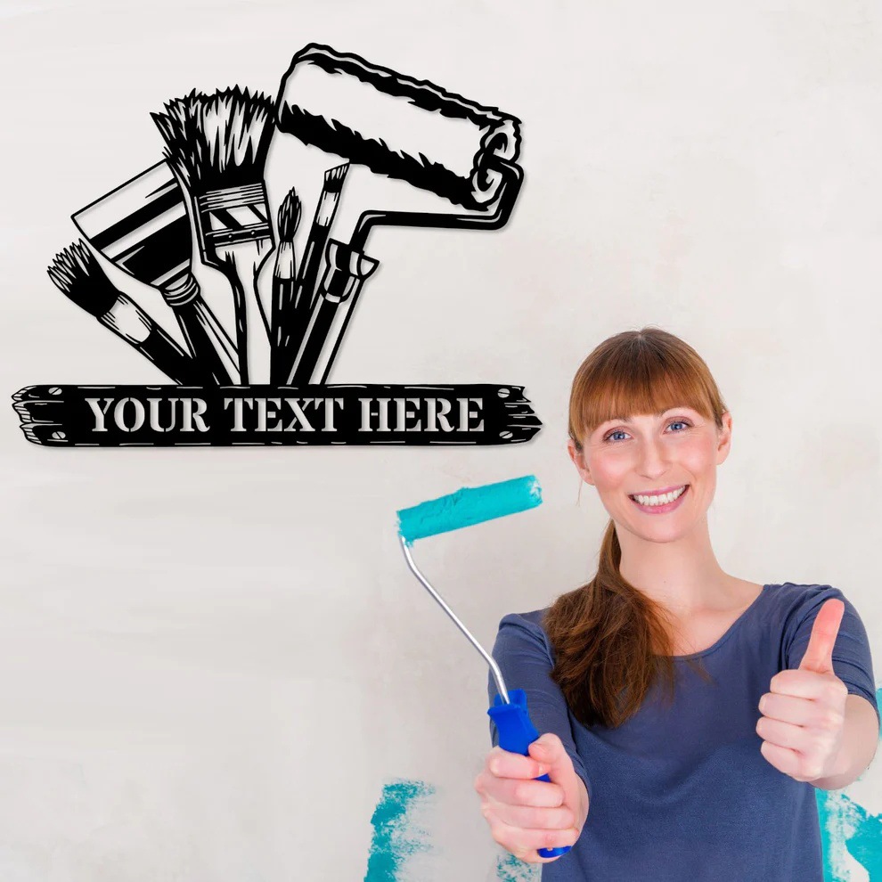 Personalized Painter Name Palette Metal Sign, Painter Decor Gift