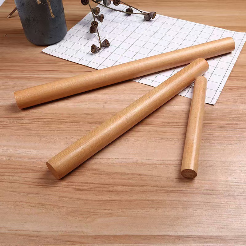 Natural Beech Wooden Rolling Pin Solid Wood Large small size Noodle Dumpling Skin Rolling Pin Rolling Pin Baking Tool