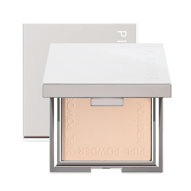 Pipl Small Silver Block Box Makeup Powder Cake Touch-Up Makeup Concealer Dry and Wet Dual-Use Not Easy to Stick Powder Not Easy to Remove Makeup Cross-Border