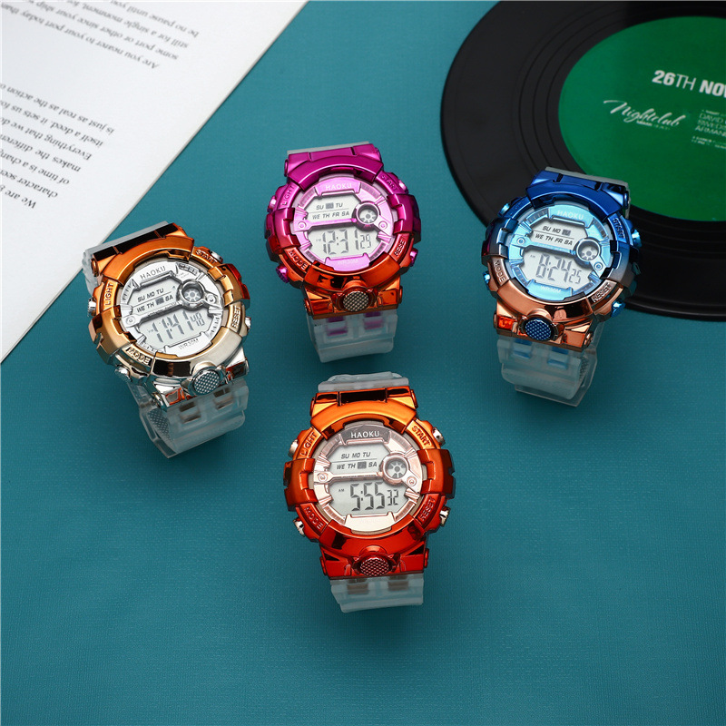 Ins Colorful Popular Sports Digital Watch Waterproof Men's and Women's Square Student Led Watch Popular Kidsren's Watch