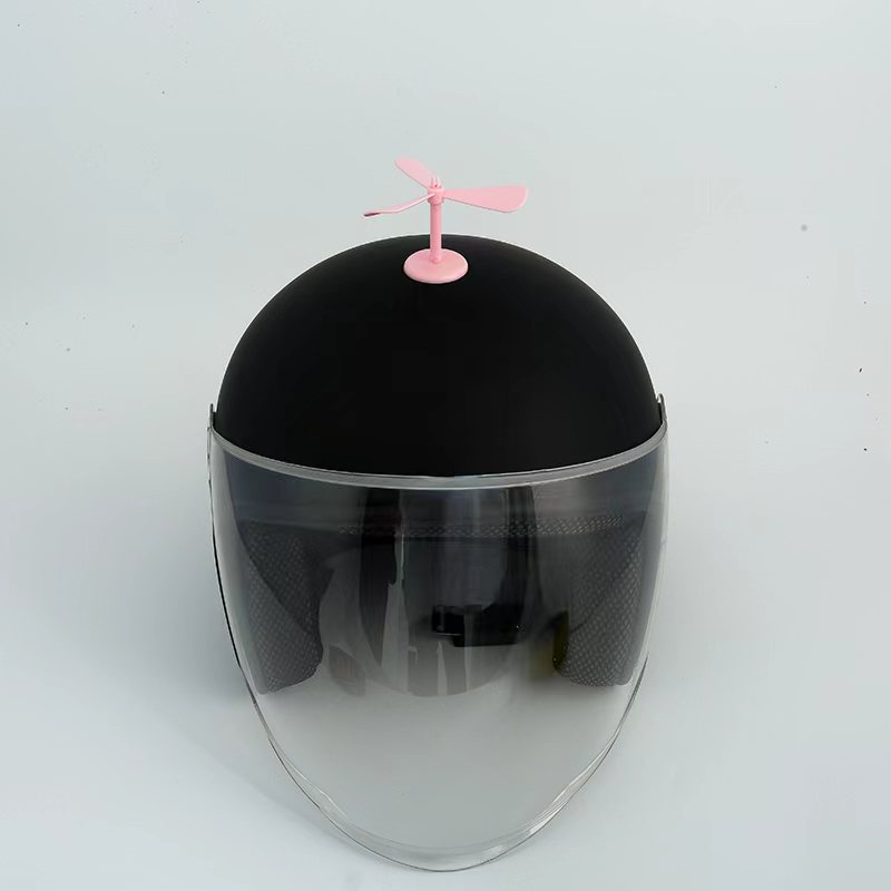 Electric Vehicle Helmet Bamboo Dragonfly Motorcycle Helmet Suction Cup Rotating Windmill Cute Small Fan Kidsren's Toy Decoration