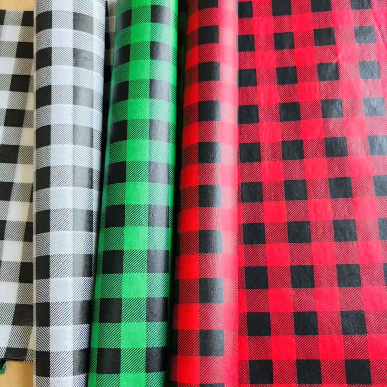In-Stock 50*35cm Colored Plaid Copy Paper Clothing Moisture-Proof Paper Gift Packaging Folding Bagging 17g Pear Paper