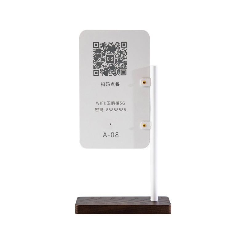 Hotel Restaurant Front Desk Concierge Card High-End Wooden Base Qr Code Payment Table Card Seat Identification Table Card