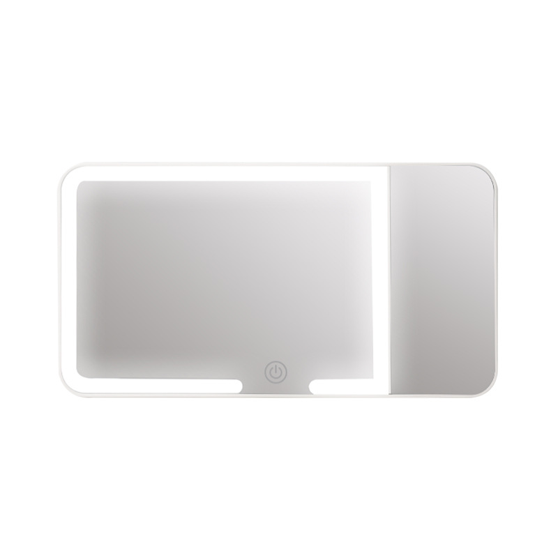 Cross-Border Car Makeup Mirror Five Times Magnification High-Definition Mirror Led Light Three-Color Adjustable Car Sun Visor Makeup Mirror
