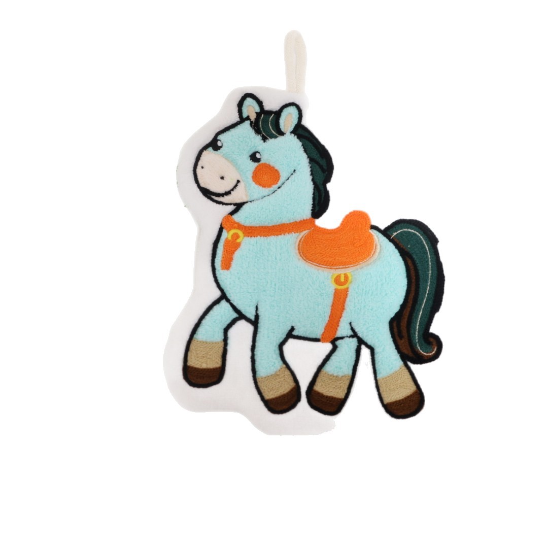 New Pony-Shaped Hanging Hand Towel, Coral Fleece Cartoon Design, Kitchen and Bathroom Cleaning Cloth, Household Children's Small Towel