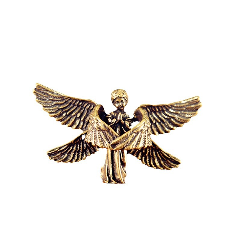 New six-wing Angel Pure Brass decoration creative retro office desktop small jewelry decoration cross-border hot selling Angel