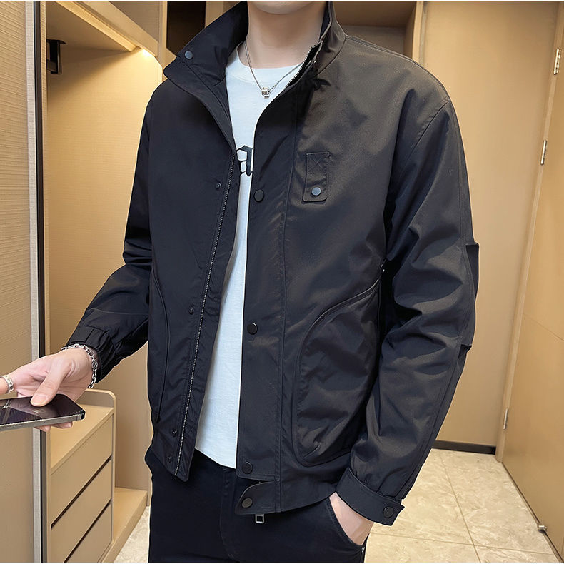 2025 New Autumn Jacket Men's Casual Trendy Jacket Workwear Top Slim Spring and Autumn Windbreaker Jacket