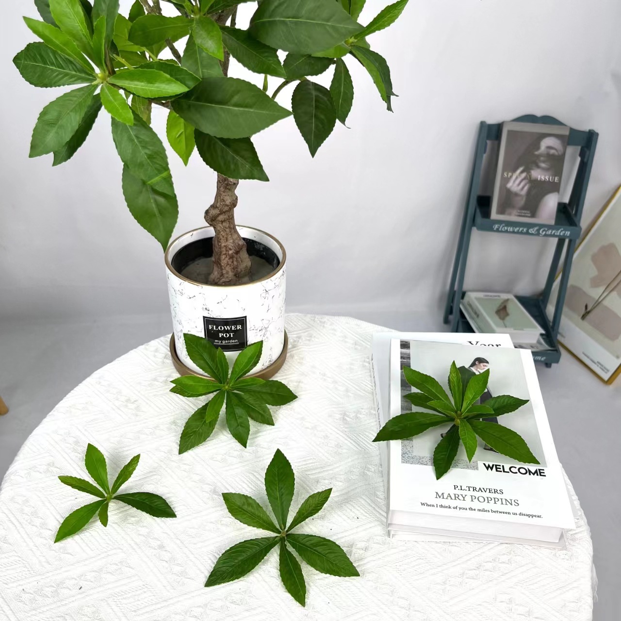 Имитация текстуры лошади одинокая ветка бионтический лист для декора в скандинавском стиле украшения для фотосессий