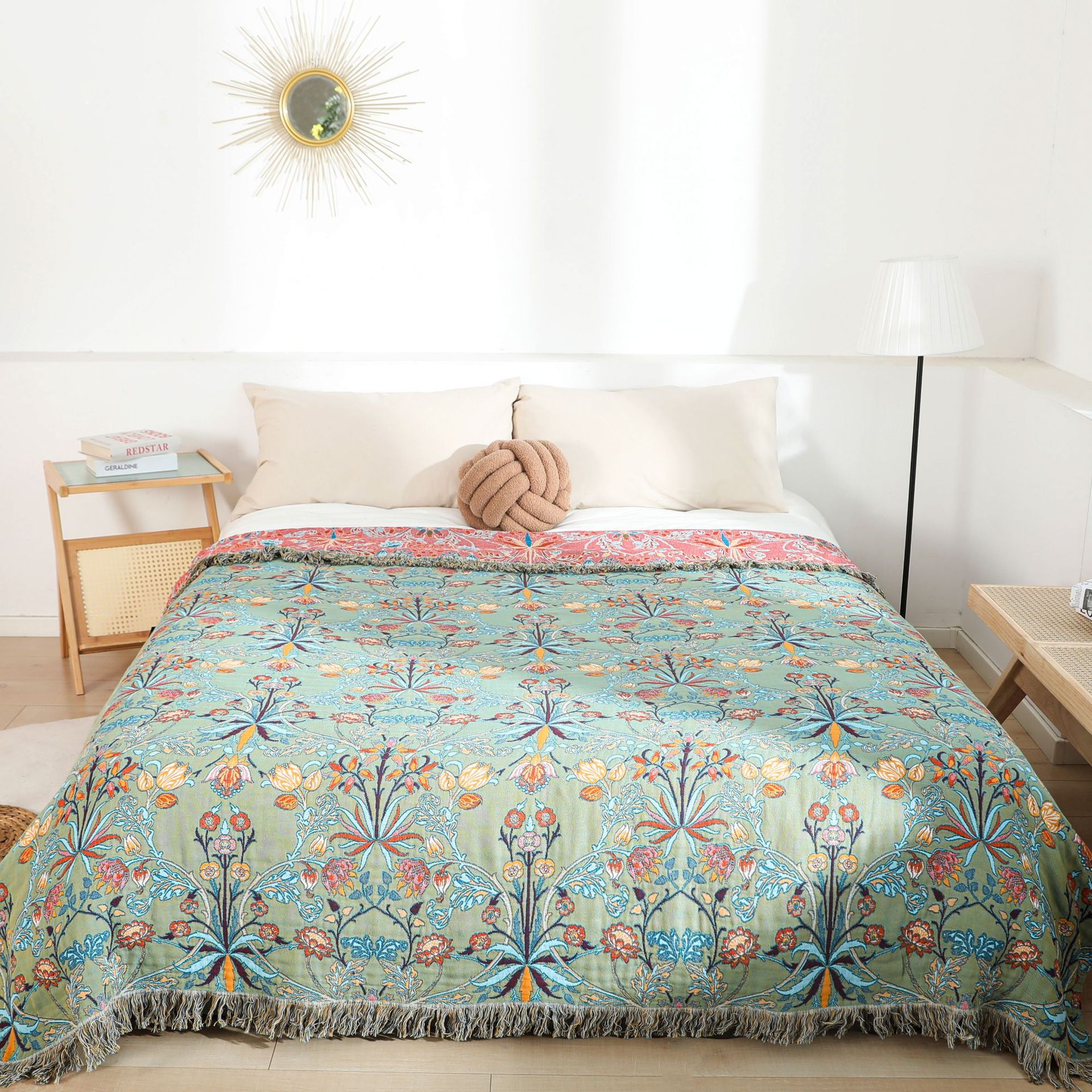 Green Plum Yuyu Pure Cotton Gauze Towel Quilt Towel Blanket Single and Double Cotton Sofa Air-Conditioned Quilt Blanket Lunch Break Blanket