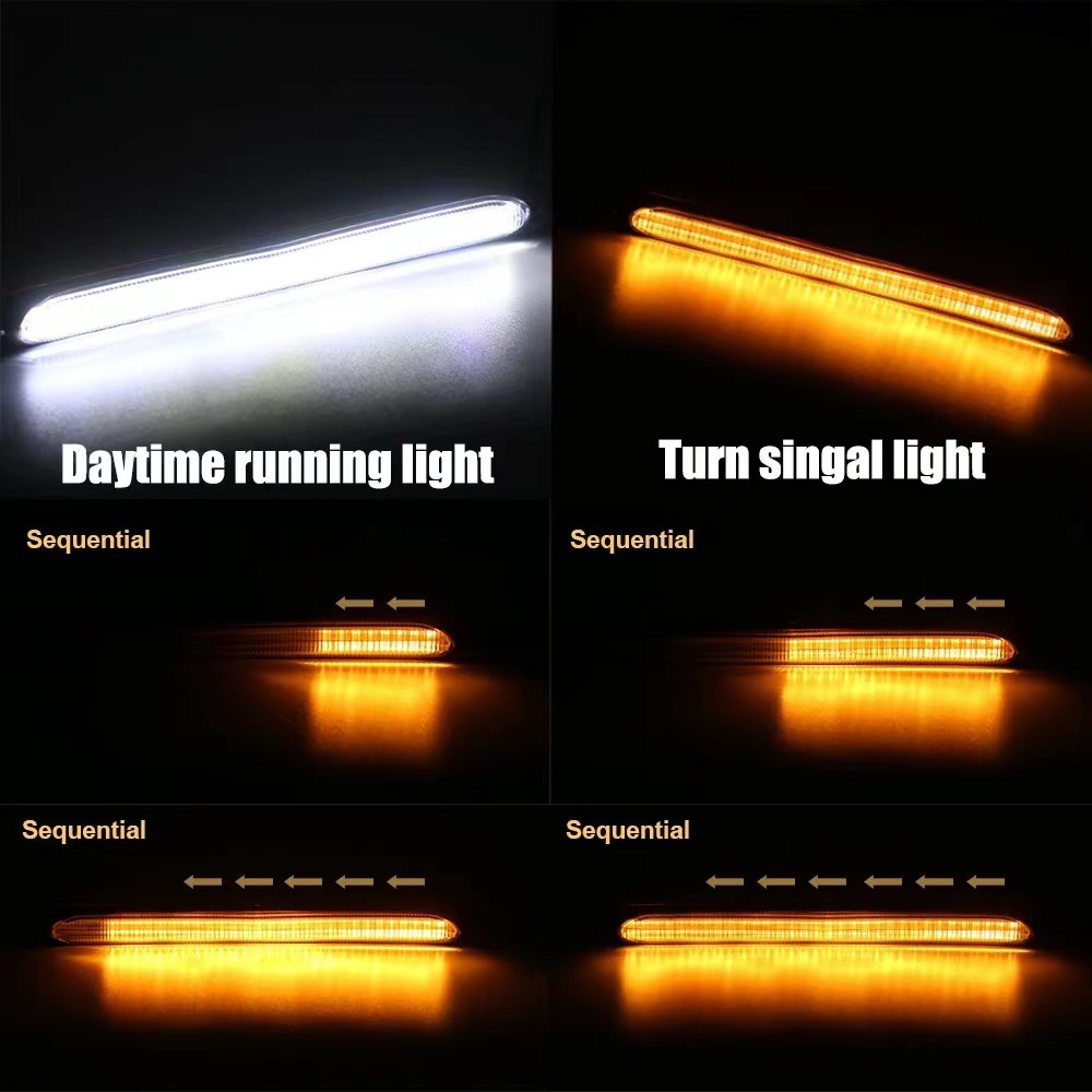 Car Streamer Light Start Scanning New Led Daytime Running Light Two-Color Steering Modified High-Brightness Led Daytime Running Light
