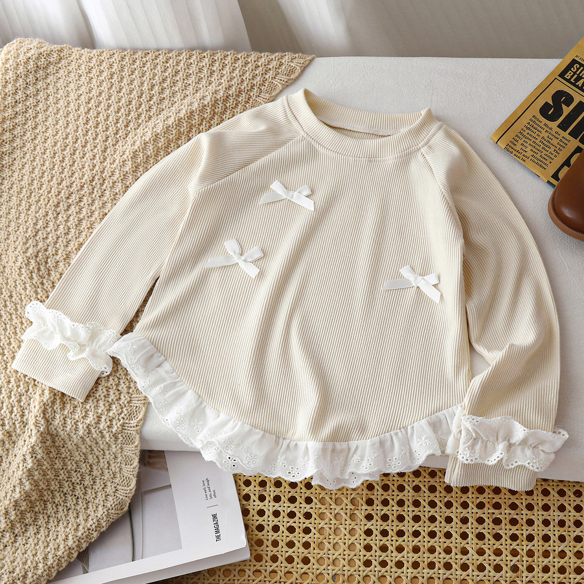 Girls' Long-Sleeved T-Shirt 2025 New Style A-Class Top Autumn Clothes Korean Style Fashionable Children's Clothing Spring and Autumn Base Shirt Children's Wear