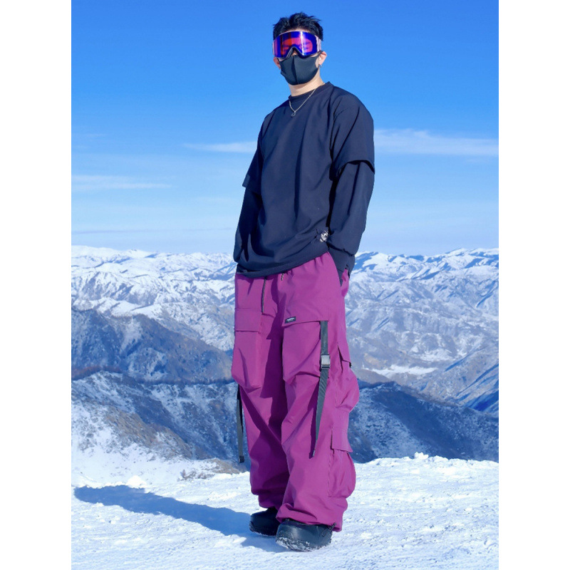 Новый американский стиль лыжного юбочного костюма для мужчин и женщин, профессиональные водонепроницаемые и теплые утолщенные лыжные брюки для женщин, снежный костюм