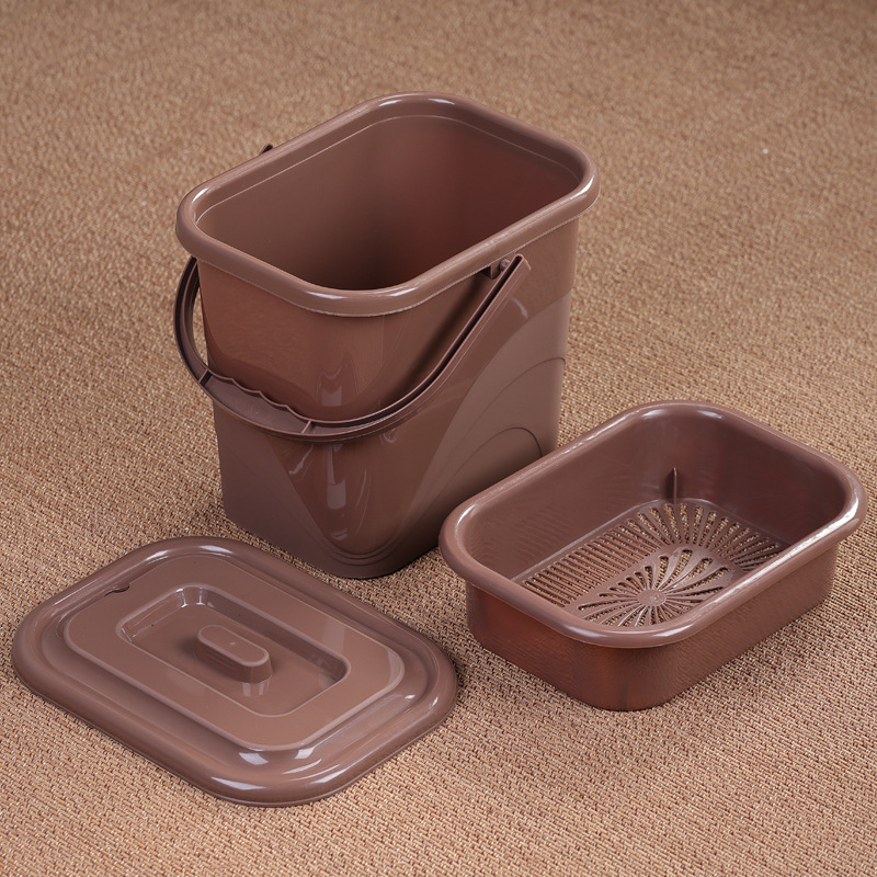 Household Tea Bucket Plastic Dry and Wet Separation Tea Residue Waste Water Bucket Tea Water Storage Bucket Accessories Drainage Set Tea Bucket