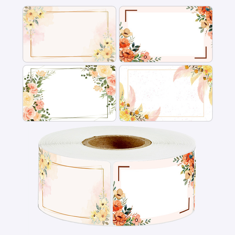 250 Sheets/Roll Homemade Flower Pattern Handwritten Blank Name Kitchen Refrigerator Reminder Food Storage Mark Sticker