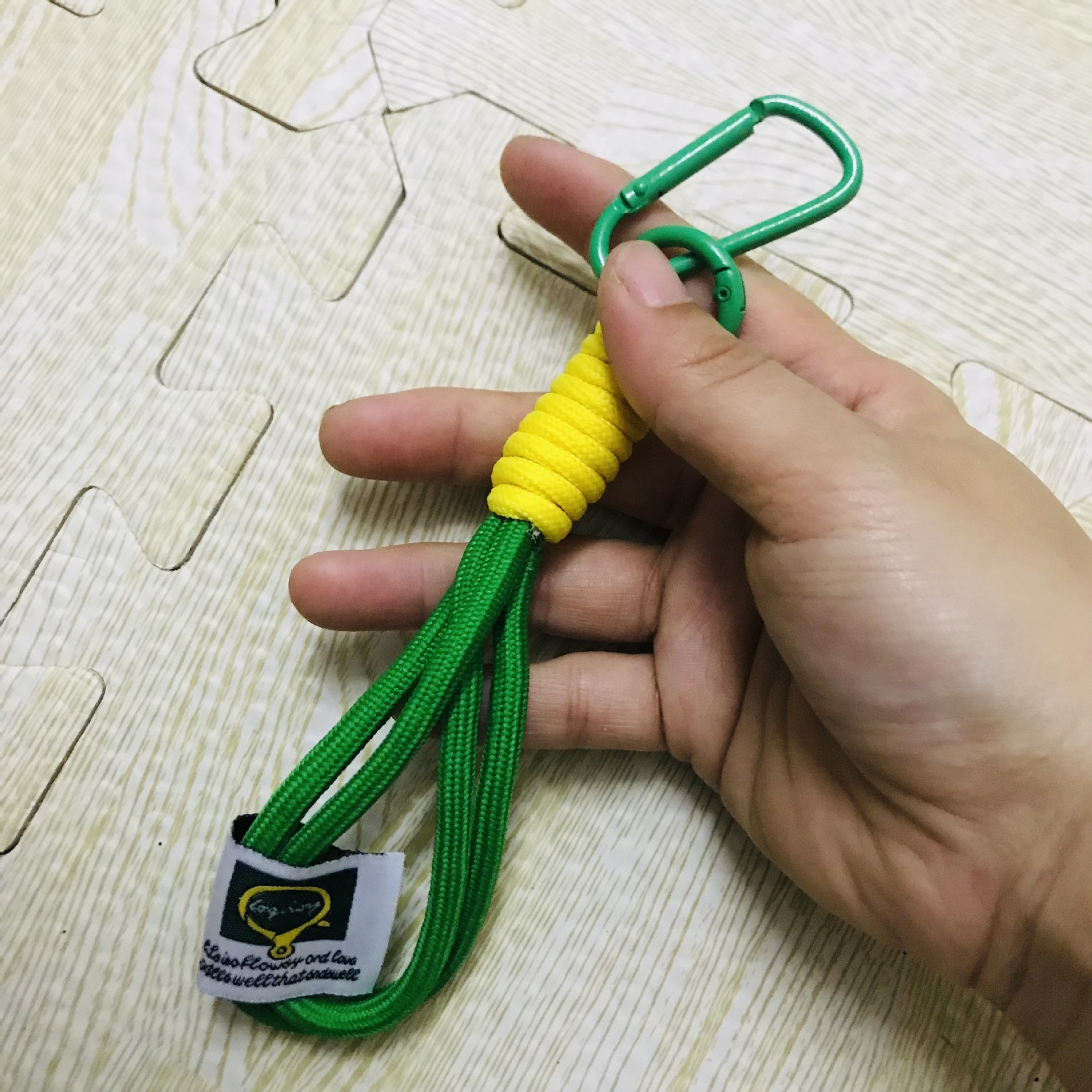 Nylon Braided Rope Men's and Women's Mountaineering Mouth Couple Keychain Mobile Phone Case Rope Bag Keychain Simple Contrasting Color Pendant