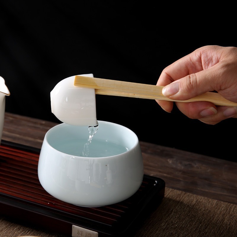 Bamboo Tea Tongs, Tea Tweezers, Ebony Tea Cup Tongs, Kung Fu Tongs, Tea Ceremony Accessories, Anti-Scalding Tools