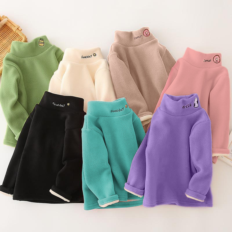 Children's Bottoming Shirts 2025 Autumn and Winter New Style Tops for Boys and Girls Fleece-Lined and Thickeneded Austrian Velvet Sweatshirts Kidsren's Clothing Trbottomy