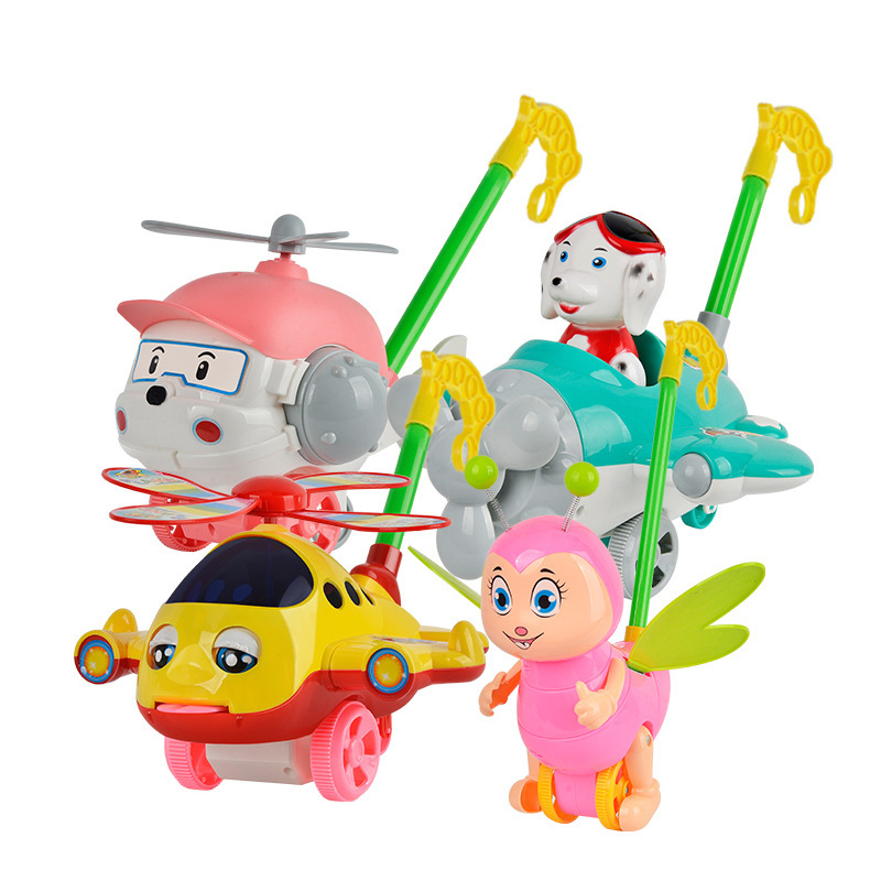 Children's Stroller Baby 1 to 3 Years Old Toddler Learning to Crawl Cartoon Little Yellow Duck Jingle Push Push Kindergarten Toy