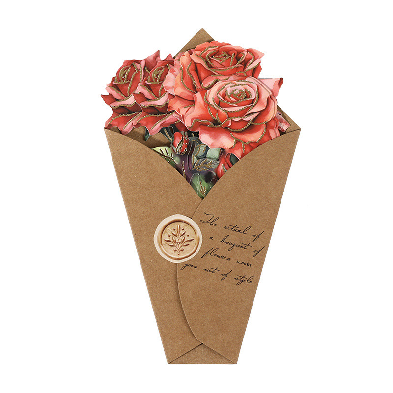 Language idle flower letter material bag light retro simulation bouquet gift hand account background base decoration material bag