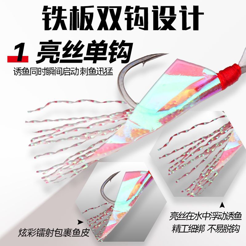 Electroplated Iron Plate Lure for Long-Distance Casting, Falling Fish Skin Bionic Bait for Freshwater and Sea Fishing, Black Fish, Three-Piece Bass Set