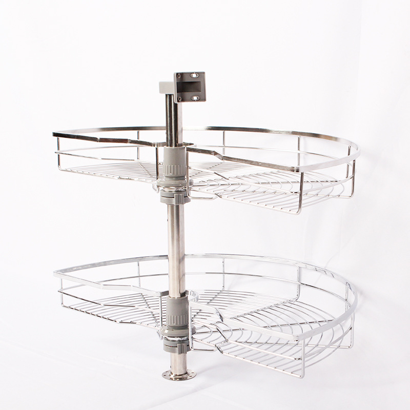 Factory wholesale 180-degree cabinet corner turntable basket corner basket kitchen storage double corner storage basket