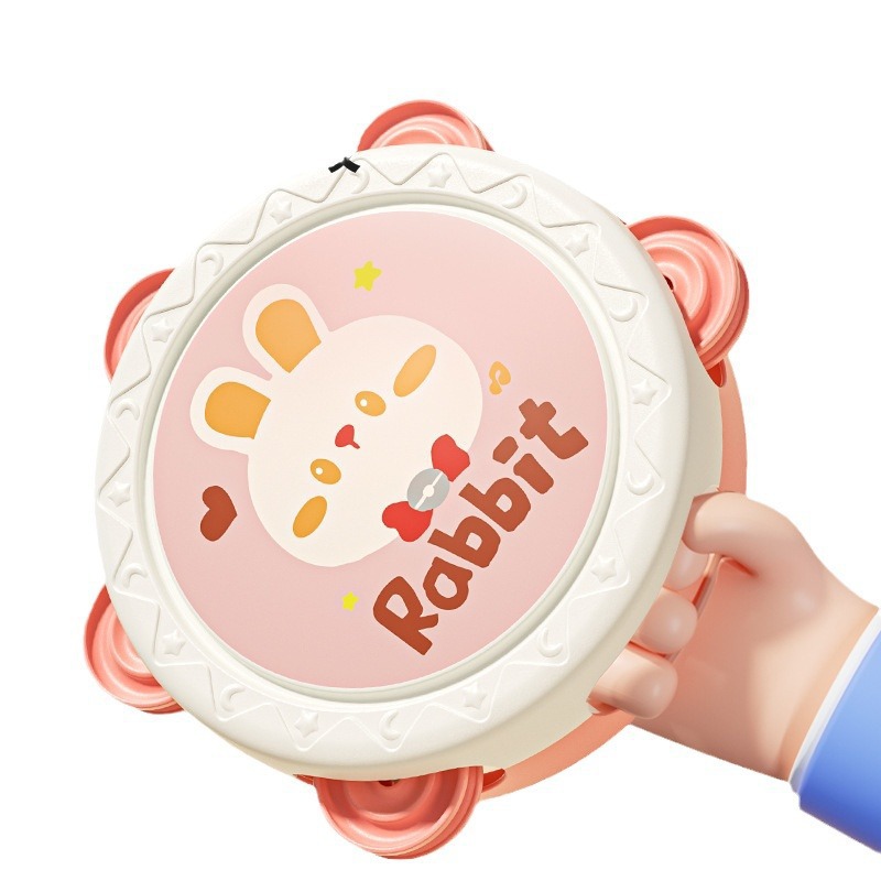 New Children's Cartoon Hand Drum Toy Baby Tambourine Educational Early Education Enlightenment Infant Hand Rattle Musical Instrument