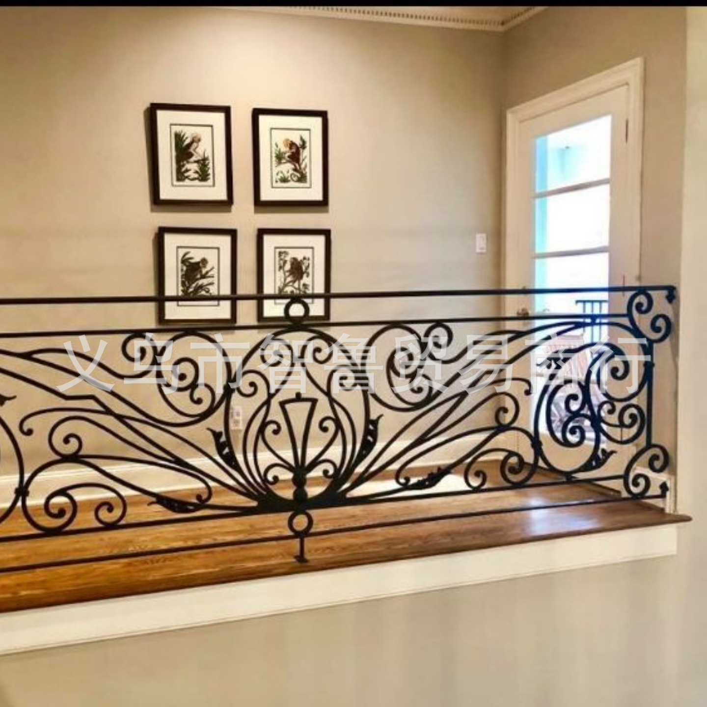 Handmade Solid Forged European-Style Iron Stair Guardrails, Forged with Hot-Dip Galvanizing and Welding, Modern Minimalist Style
