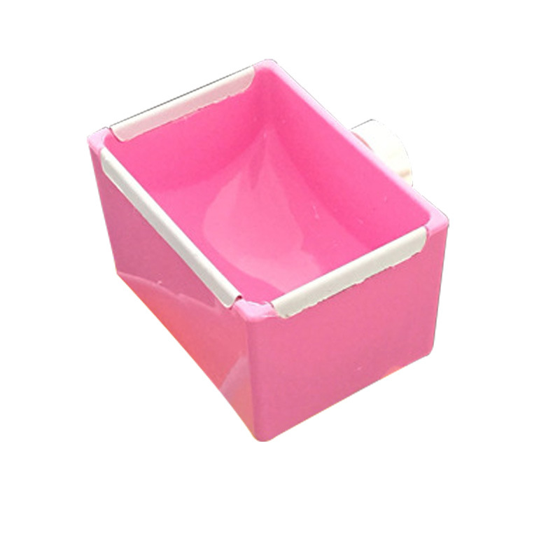 Rabbit Food Box Plastic Square Food Bowl Anti-Gnawing and Fixed Small Pet Supplies Mini Hamster Squirrel Anti-Gnawing Design