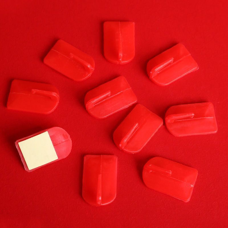 Красный крючок для свадьбы, новогодний декор, крючок без пробивки, сильный клейкий крючок для двери