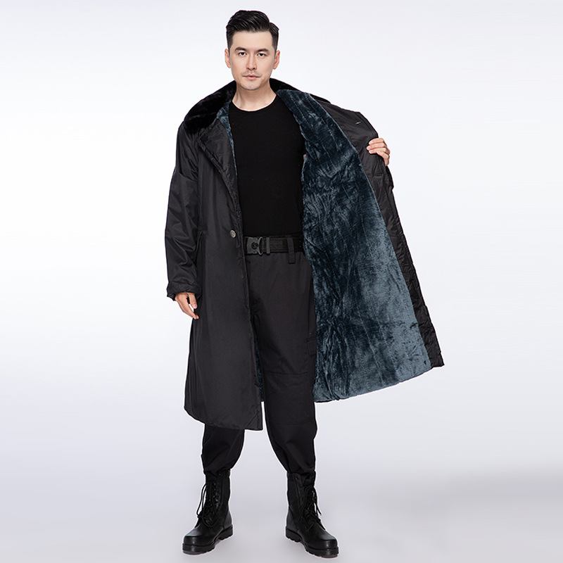 Multi-functional cold-proof clothes winter men's long thickened woolen cotton coat security duty labor protection cotton-padded clothes overalls