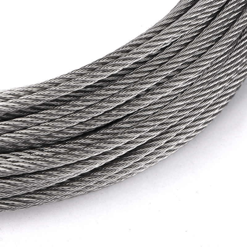 304 stainless steel wire rope smooth/coated steel wire rope lifting traction greenhouse decorative drying clothes stainless steel rope
