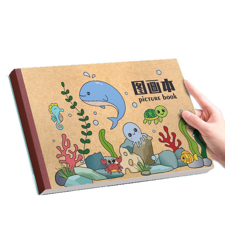 Painting Book Art Book Primary School Children's Picture Book Drawing Book Thick Paper Impermeable Ink Kindergarten Coloring A4