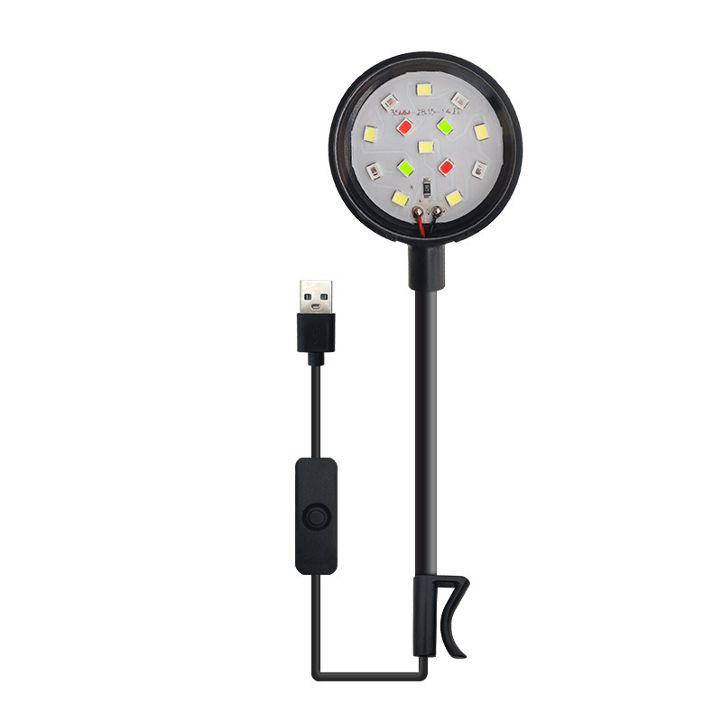 Fish Tank Small Clip Lamp Mini Ledusb Plug Lighting High Brightness Aquarium Water Plant Lamp Supplementary Light Translucent Clip Lamp Us Standard