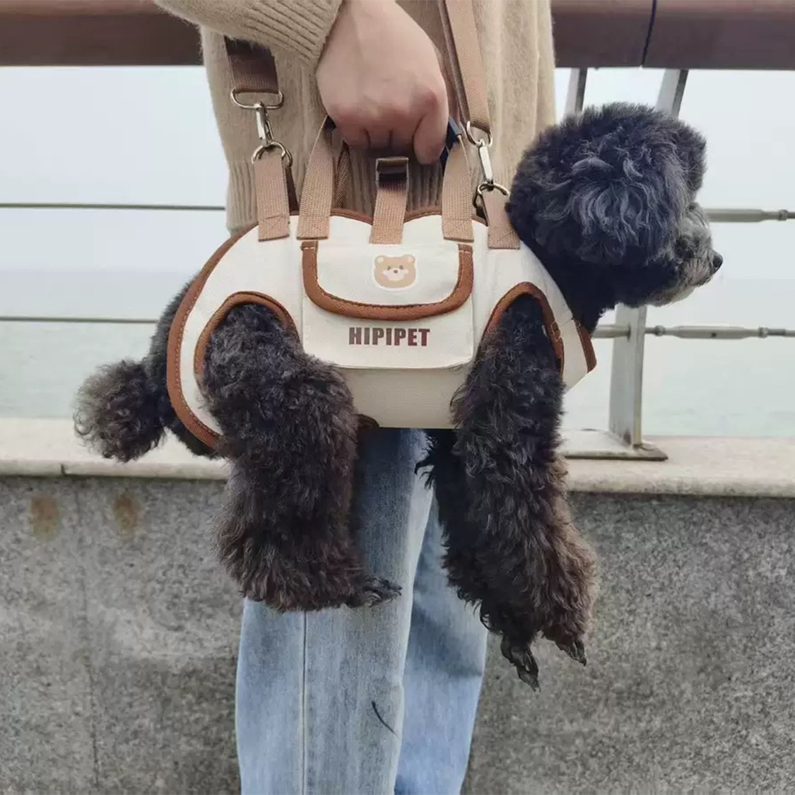 Cross-Border Dog Outing Backpack, Shoulder Portable Pet Traction Backpack, Portable, Breathable, Cross-Body Strap Pet Supplies