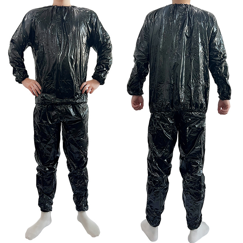 Manufacturer Supply PVC Sauna Clothing Waterproof Fitness Clothing Set Sweat Steaming Clothing Sealed Fitness Fat Burning Sports Sweating Clothing