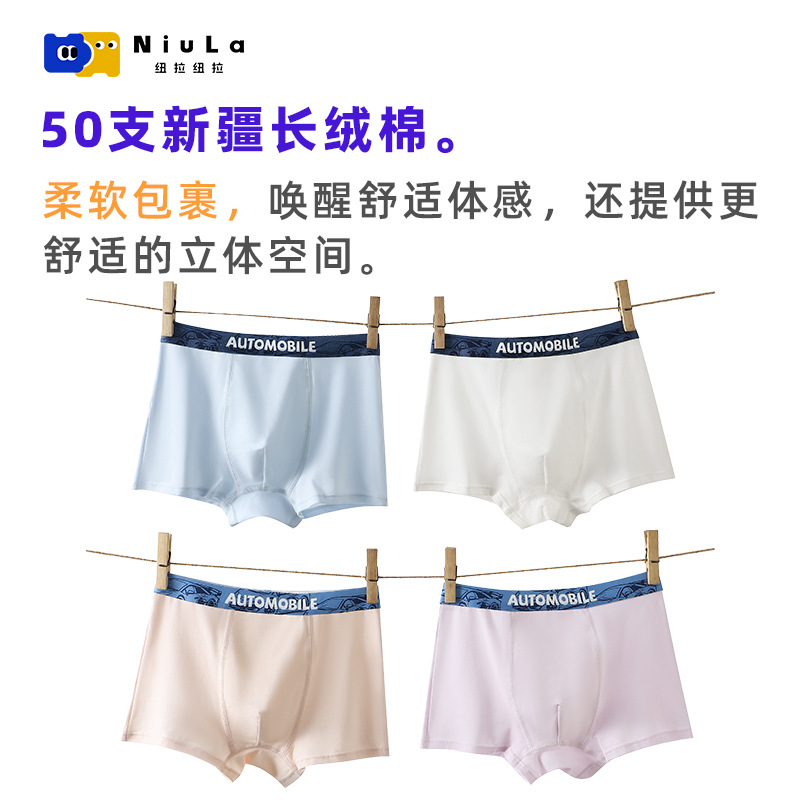 Детское нижнее белье, период развития для мальчиков, хлопковые антибактериальные боксеры категории А, маленькие и средние размеры