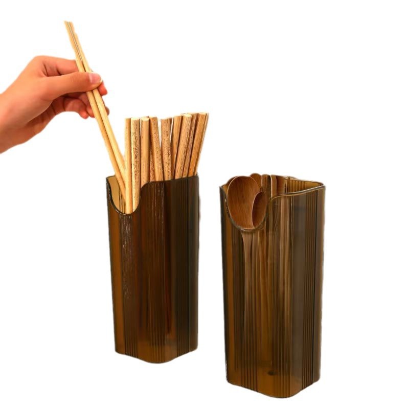 Wall-Mounted Umbrella Storage Tube Transparent Punch-Free Home Kitchen Chopsticks Spoon Storage Rack Cabinet Wall-Mounted Storage