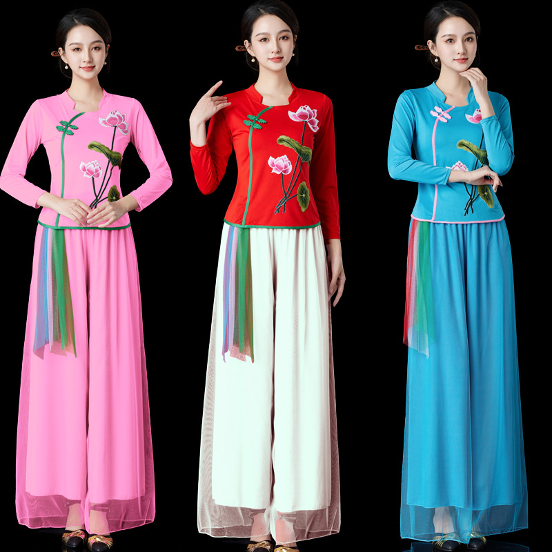 Костюм для квадратного танца новый костюм летний костюм Янко костюм для выступлений женский для пожилых людей этнический классический танцевальный костюм